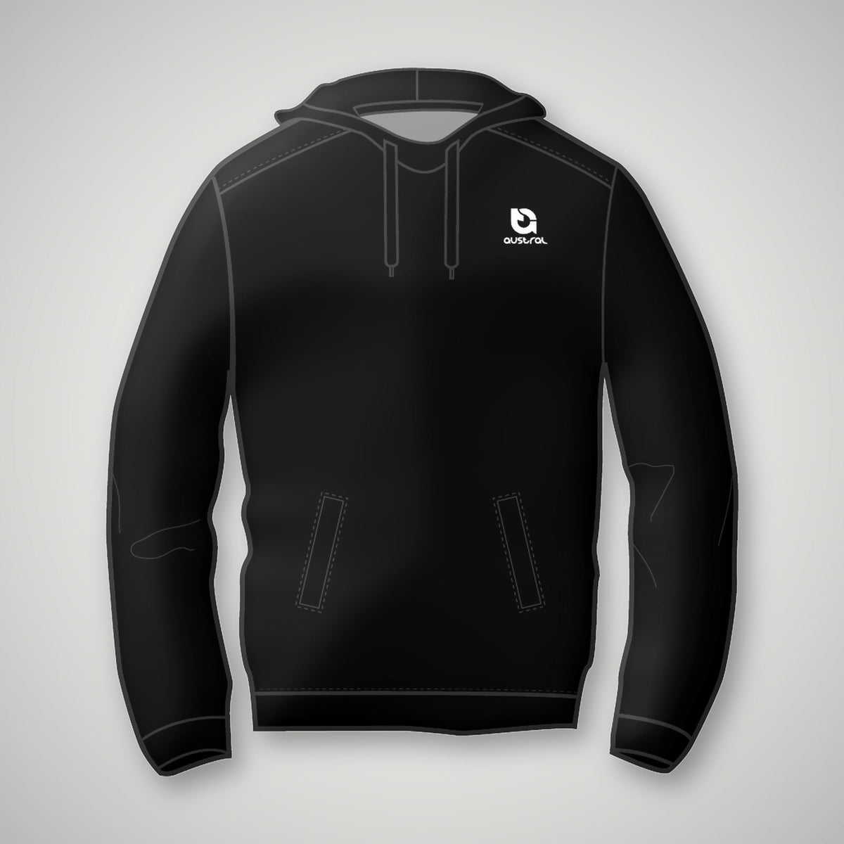 Austral Black Pullover Hoodie