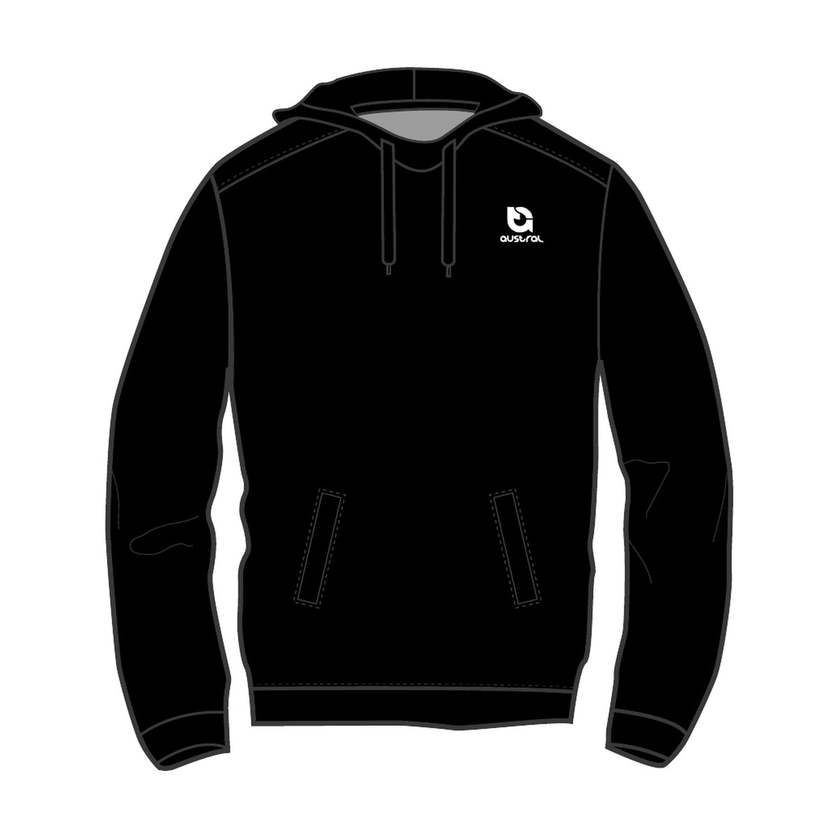 Austral Black Pullover Hoodie