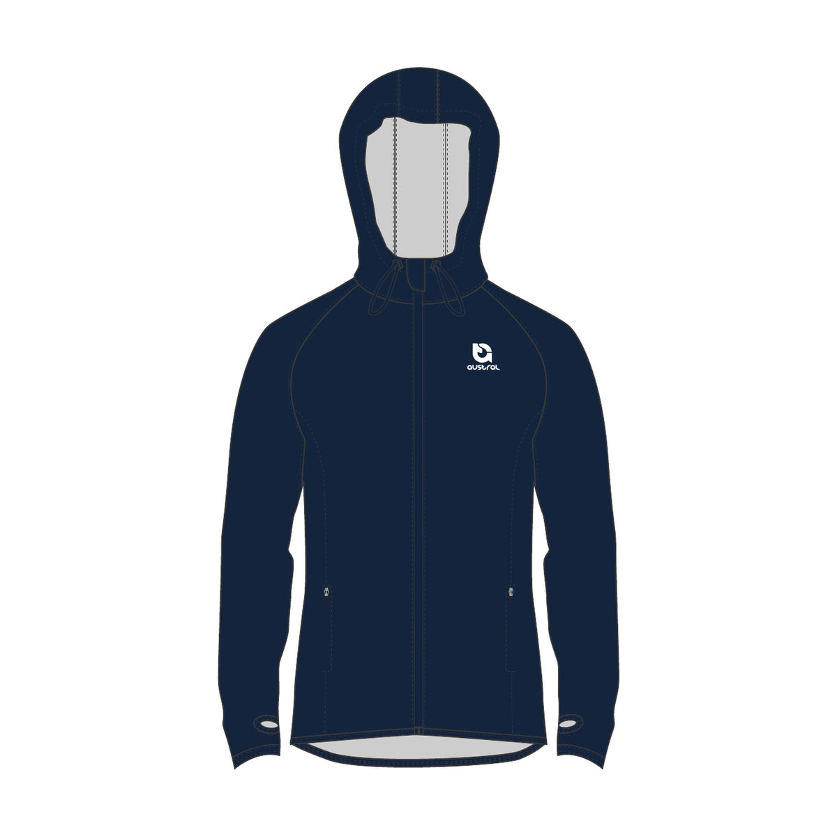 Austral Navy Hooded Windbreaker Jacket
